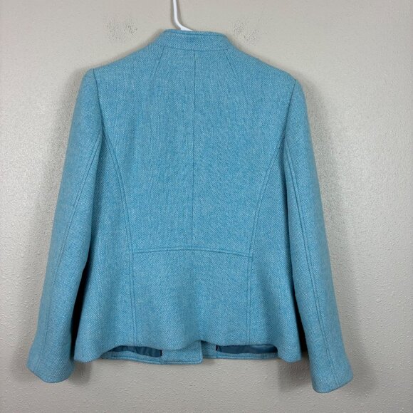 Talbots Wool Band-Collar Jacket Sky Blue Size 10 Casual Old money - Picture 8 of 8